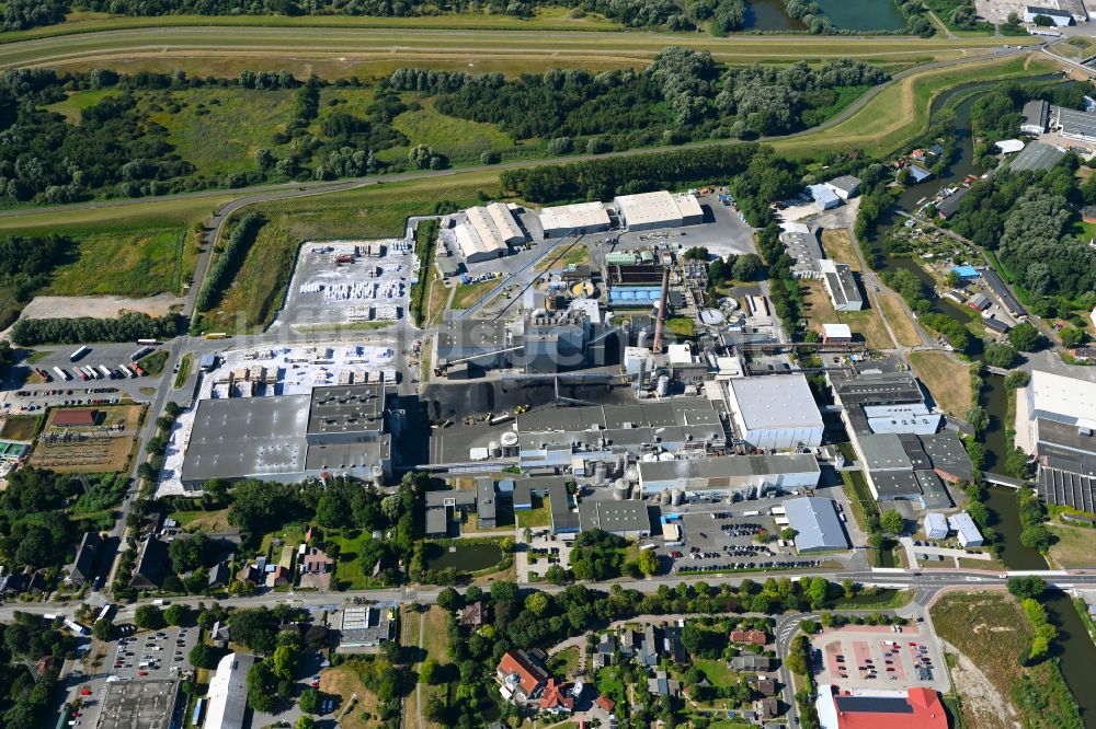 Glückstadt aus der Vogelperspektive: Werksgelände der Steinbeis Papier GmbH in Glückstadt im Bundesland Schleswig-Holstein, Deutschland