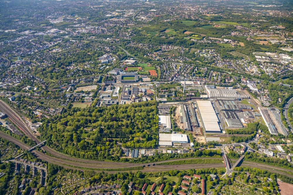 Luftaufnahme Bochum - Werksgelände der ThyssenKrupp Steel AG Werk Bochum NO im Ortsteil Harpen in Bochum im Bundesland Nordrhein-Westfalen