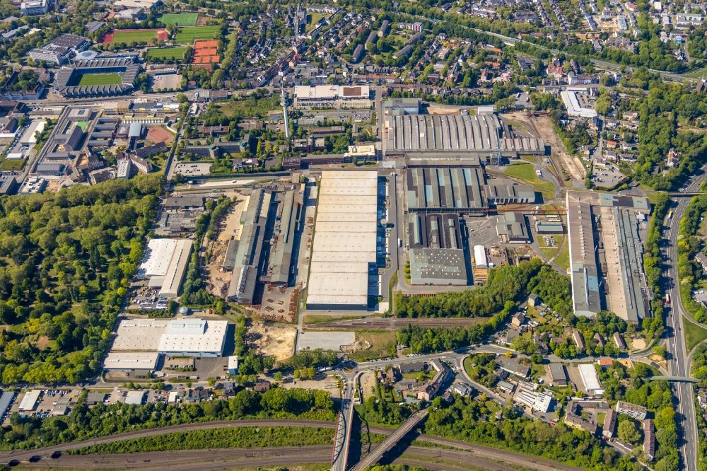 Bochum von oben - Werksgelände der ThyssenKrupp Steel AG Werk Bochum NO im Ortsteil Harpen in Bochum im Bundesland Nordrhein-Westfalen