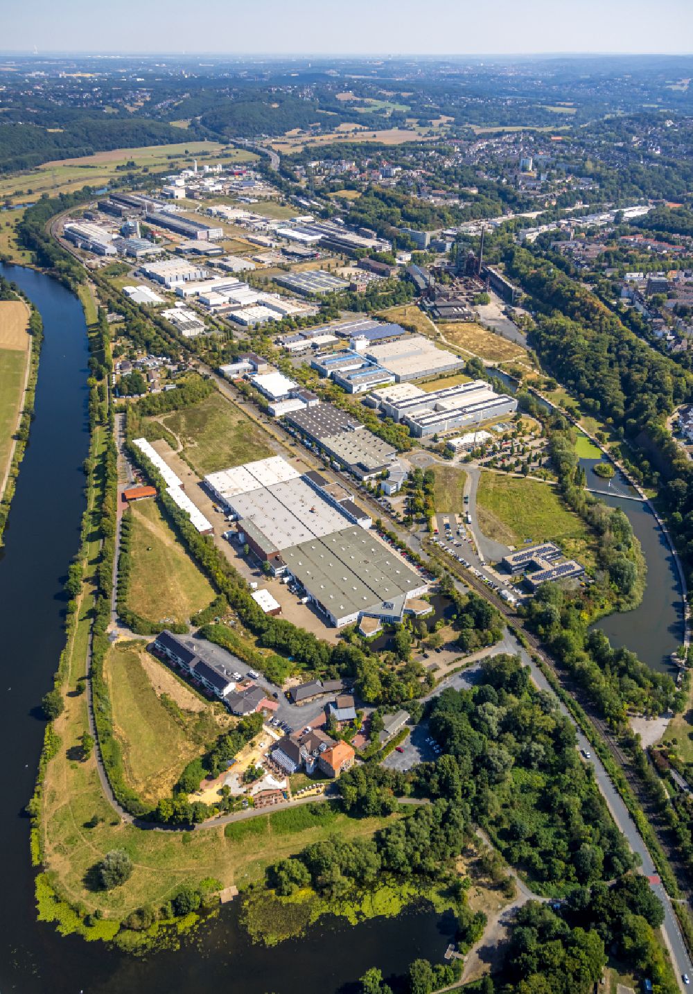 Hattingen von oben - Werksgelände der Turbon AG in Hattingen im Bundesland Nordrhein-Westfalen, Deutschland
