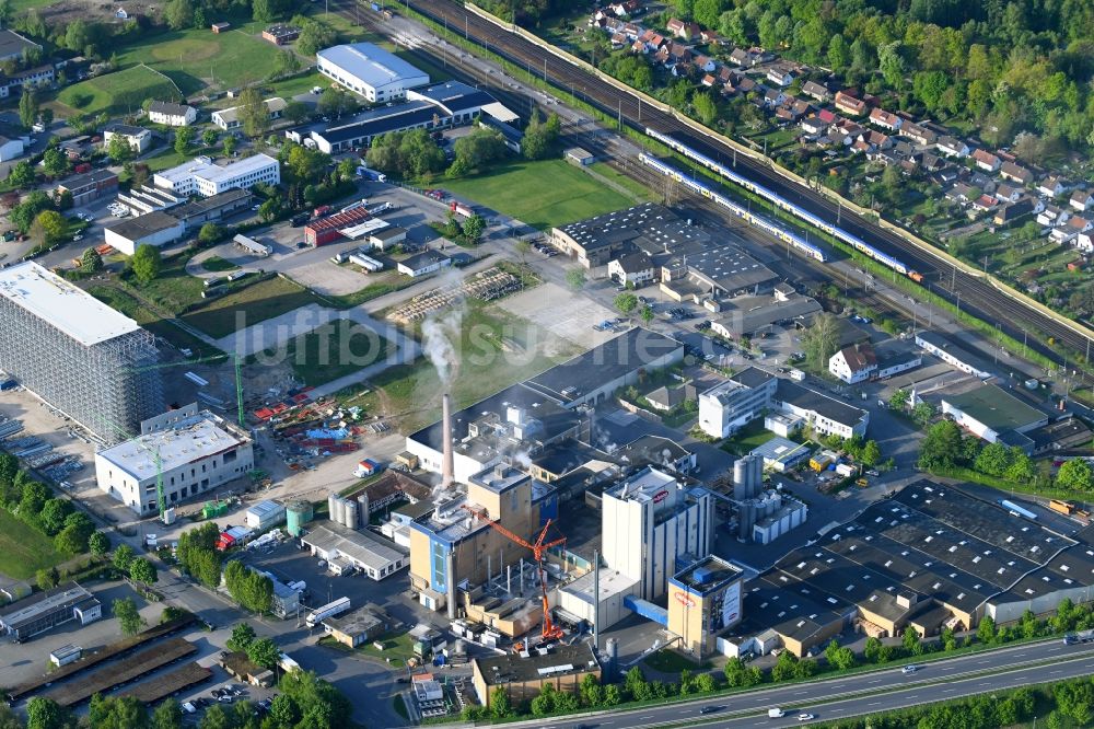 Luftaufnahme Uelzen - Werksgelände der Uelzena eG Im Neuen Felde in Uelzen im Bundesland Niedersachsen, Deutschland