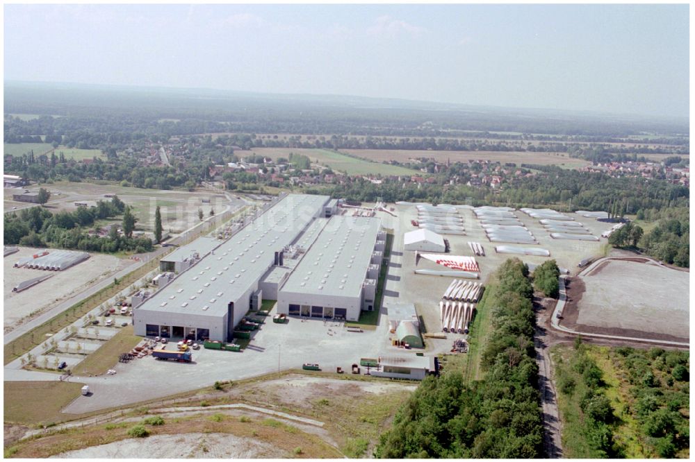 Lauchhammer von oben - Werksgelände der Vestas Deutschland GmbH in Lauchhammer im Bundesland Brandenburg, Deutschland