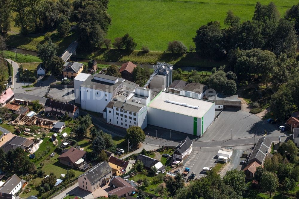 Luftaufnahme Plauen - Werksgelände Vogtland BioMühlen GmbH in Plauen im Bundesland Sachsen, Deutschland