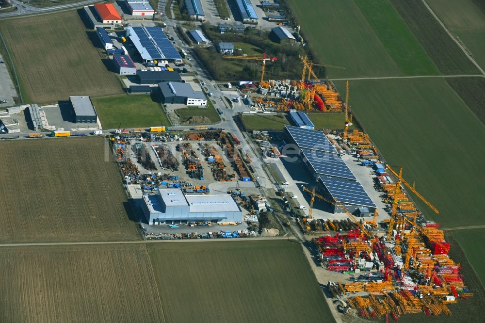 Mindelheim von oben - Werksgelände der Weiss Kranservice GmbH & Co. KG in Mindelheim im Bundesland Bayern, Deutschland