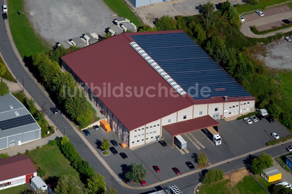 Osterburken aus der Vogelperspektive: Werksgelände der Würth Adolf GmbH & Co. KG im Industriepark in Osterburken im Bundesland Baden-Württemberg, Deutschland