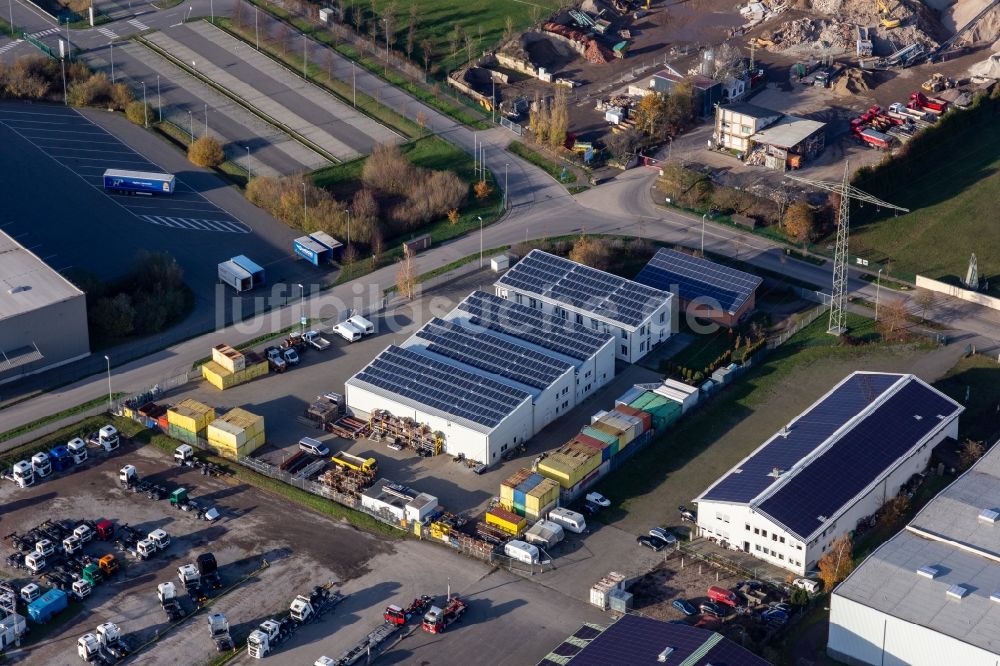 Kandel von oben - Werksgelände der WWV Wärmeverwertung GmbH & Co. KG in Kandel im Bundesland Rheinland-Pfalz, Deutschland