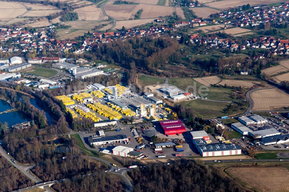 Rheinau aus der Vogelperspektive: Werksgelände der Xella Deutschland GmbH im Ortsteil Freistett in Rheinau im Bundesland Baden-Württemberg, Deutschland