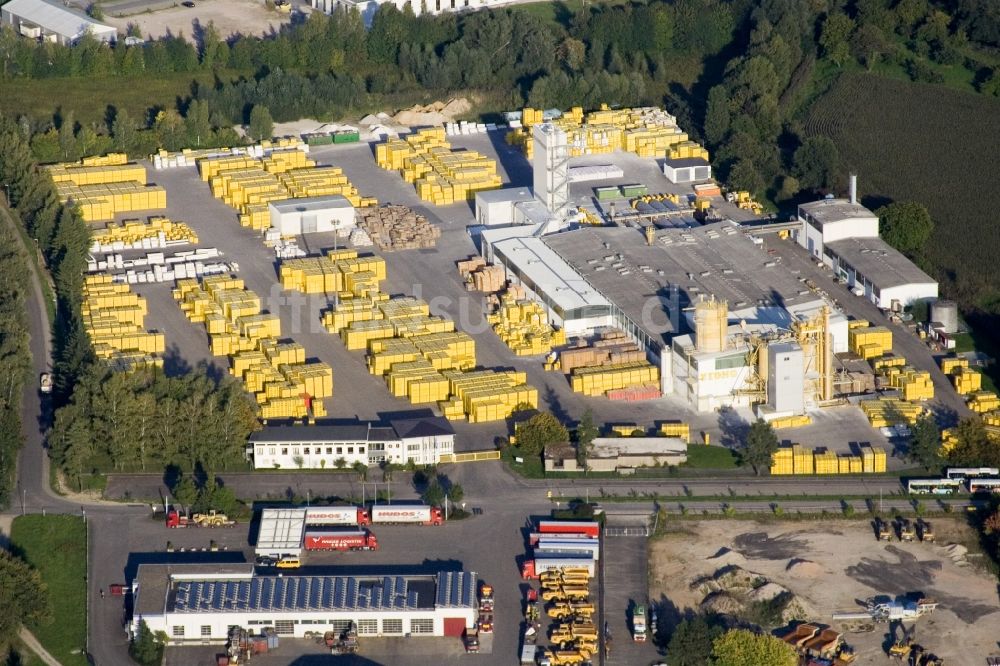Luftaufnahme Rheinau - Werksgelände der Xella Deutschland GmbH im Ortsteil Freistett in Rheinau im Bundesland Baden-Württemberg, Deutschland