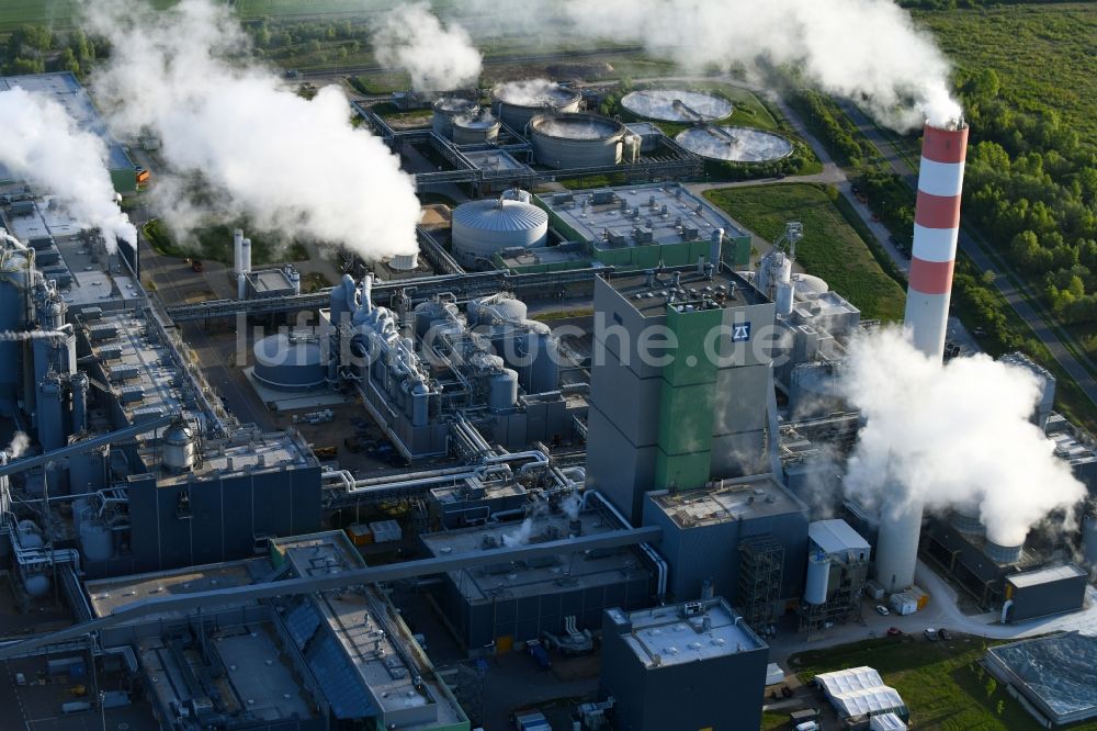 Luftbild Arneburg - Werksgelände der Zellstoff Stendal GmbH im Industriegebiet Industrie- und Gewerbepark Altmark in Arneburg im Bundesland Sachsen-Anhalt, Deutschland