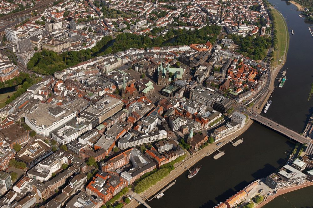 Luftaufnahme Bremen - Weser in Bremen im gleichnamigen Bundesland