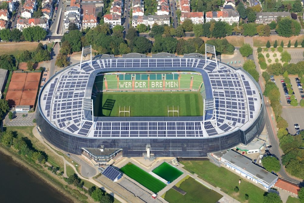 Luftaufnahme Bremen - Weserstadion in Bremen - das Stadion des Fußball-Bundesligisten Werder Bremen