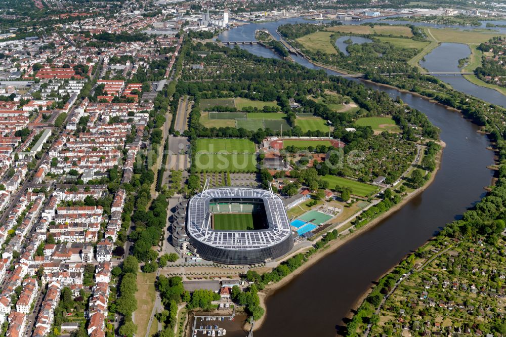 Bremen aus der Vogelperspektive: Weserstadion in Bremen - das Stadion des Fußball-Bundesligisten Werder Bremen