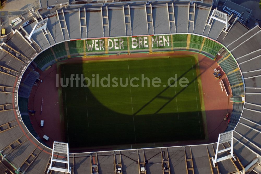 Bremen aus der Vogelperspektive: Weserstadion in Bremen - das Stadion des Fußball-Bundesligisten Werder Bremen
