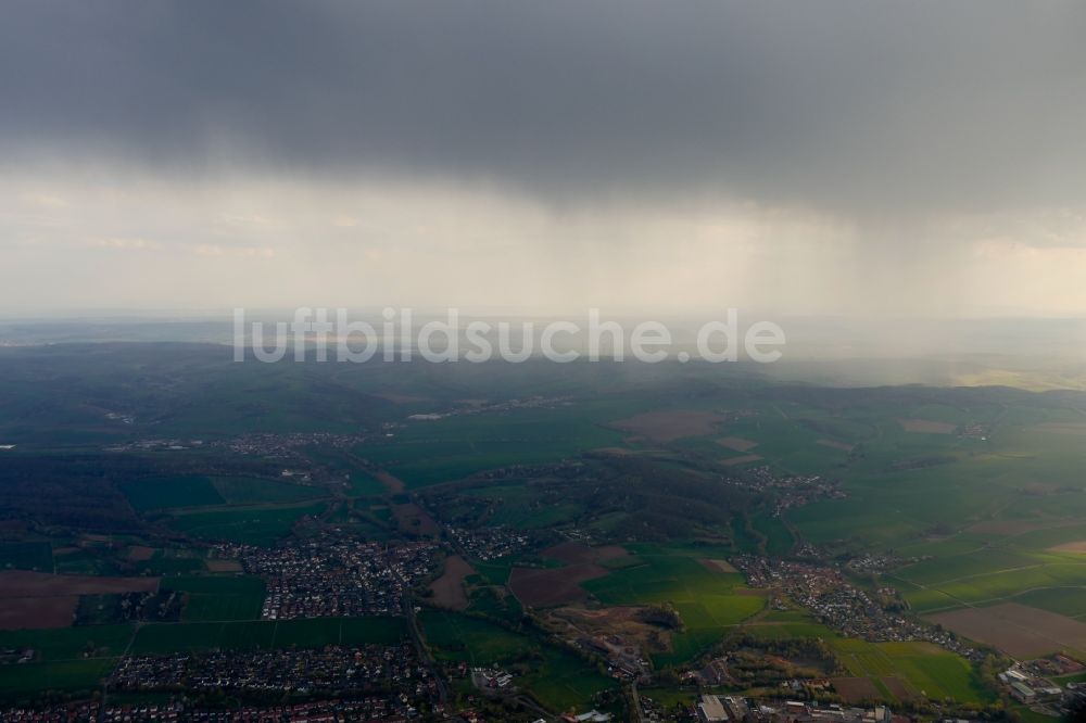 Luftaufnahme Bremke - Wetterlage mit Wolkenbildung in Bremke im Bundesland Niedersachsen, Deutschland