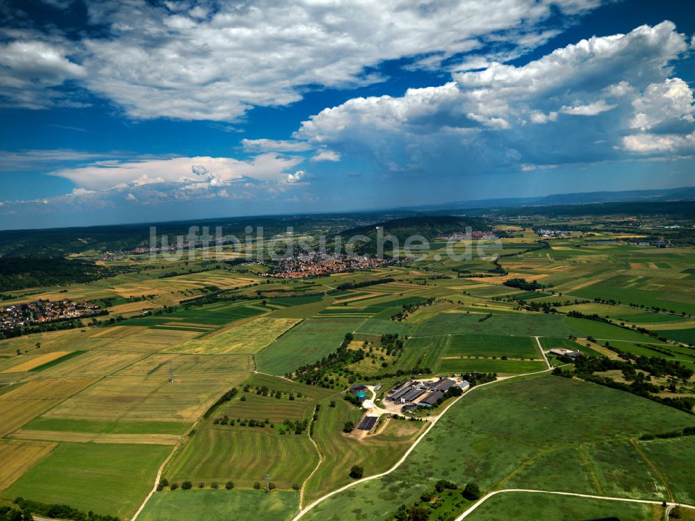 Wurmlingen aus der Vogelperspektive: Wetterlage mit Wolkenbildung in Wurmlingen im Bundesland Baden-Württemberg, Deutschland