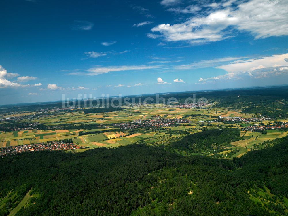 Wurmlingen aus der Vogelperspektive: Wetterlage mit Wolkenbildung in Wurmlingen im Bundesland Baden-Württemberg, Deutschland