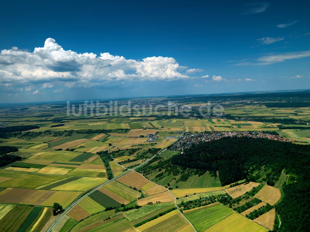 Luftbild Wurmlingen - Wetterlage mit Wolkenbildung in Wurmlingen im Bundesland Baden-Württemberg, Deutschland