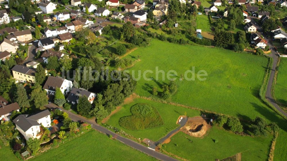 Rauschendorf von oben - Wiese in Herzform in Rauschendorf im Bundesland Nordrhein-Westfalen, Deutschland