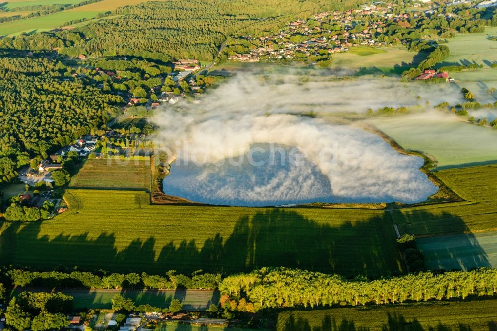 Luftaufnahme Buxtehude - Wiesen an den See- Uferbereichen in Buxtehude im Bundesland Niedersachsen, Deutschland