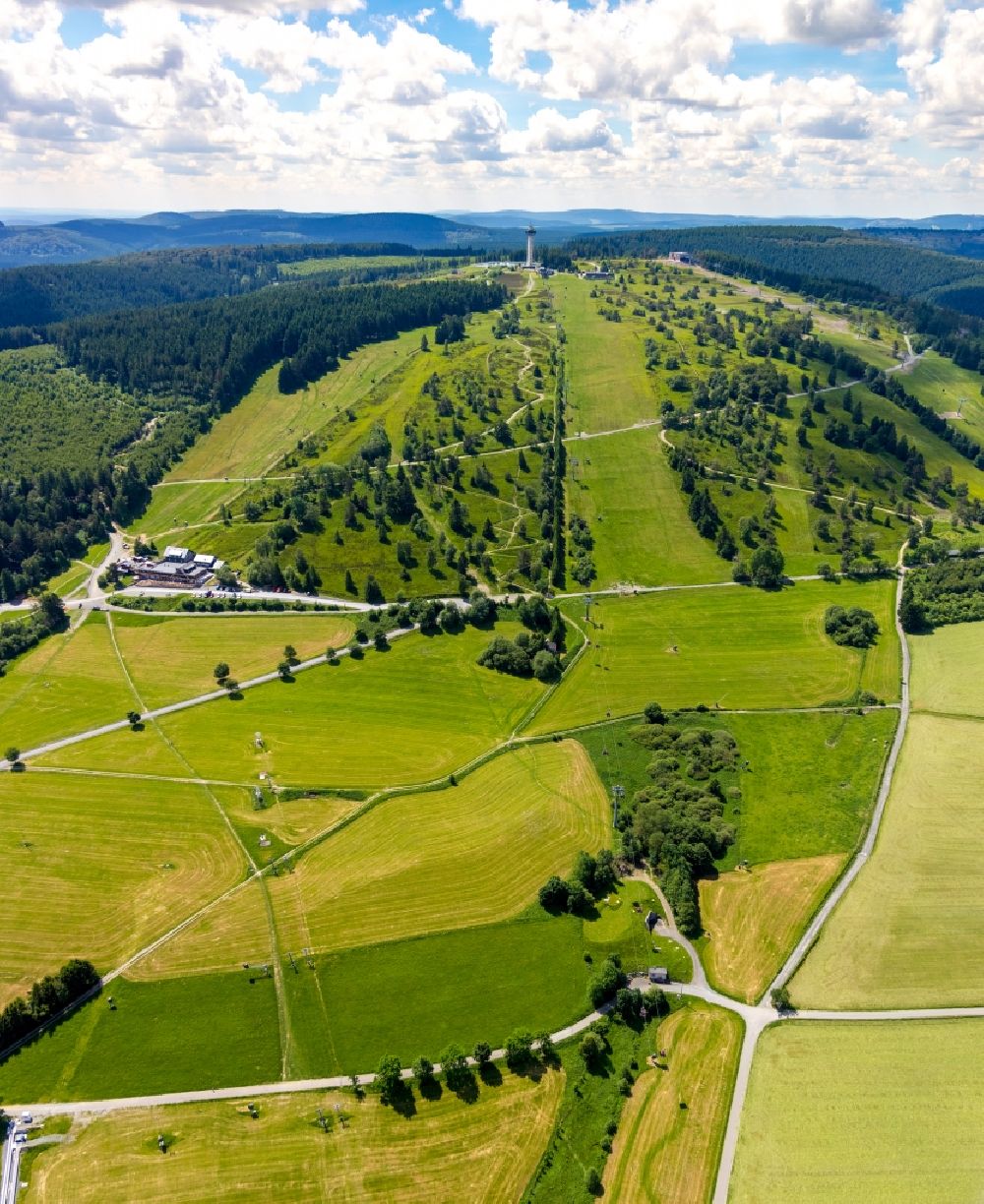 Luftaufnahme Willingen (Upland) - Wiesenlandschaft am Ettelsberg in Willingen (Upland) im Bundesland Hessen, Deutschland