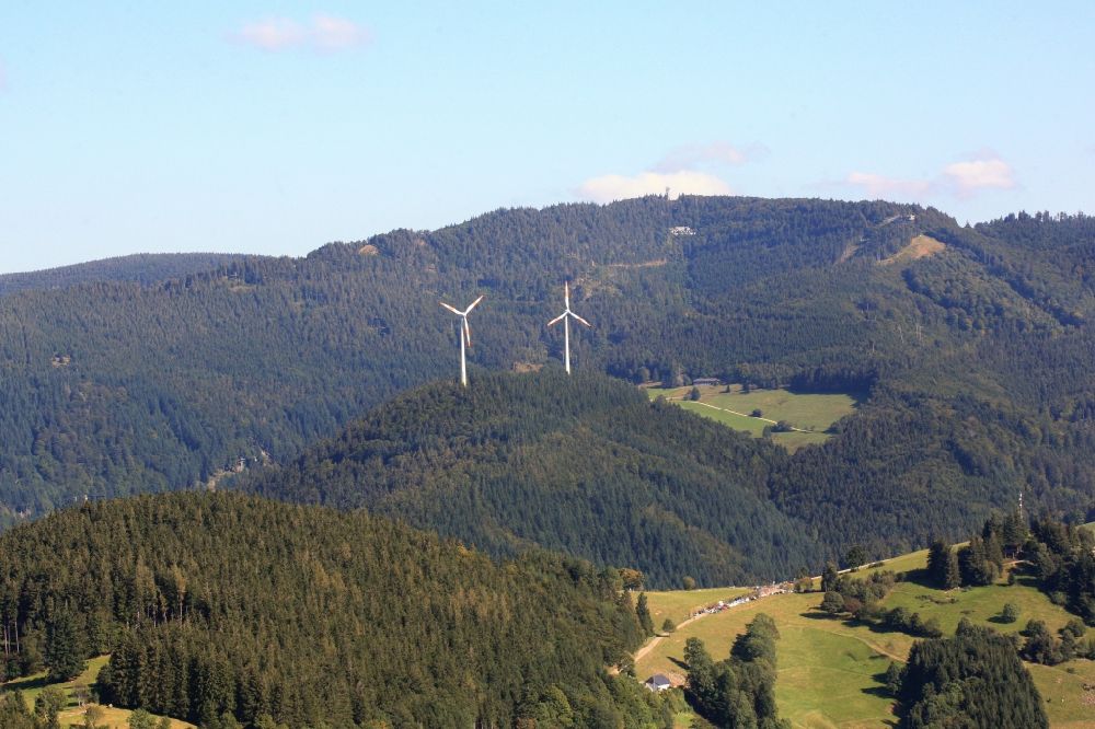 Luftbild Oberried - Windenergieanlagen (WEA) am Schauinsland im Bundesland Baden-Württemberg