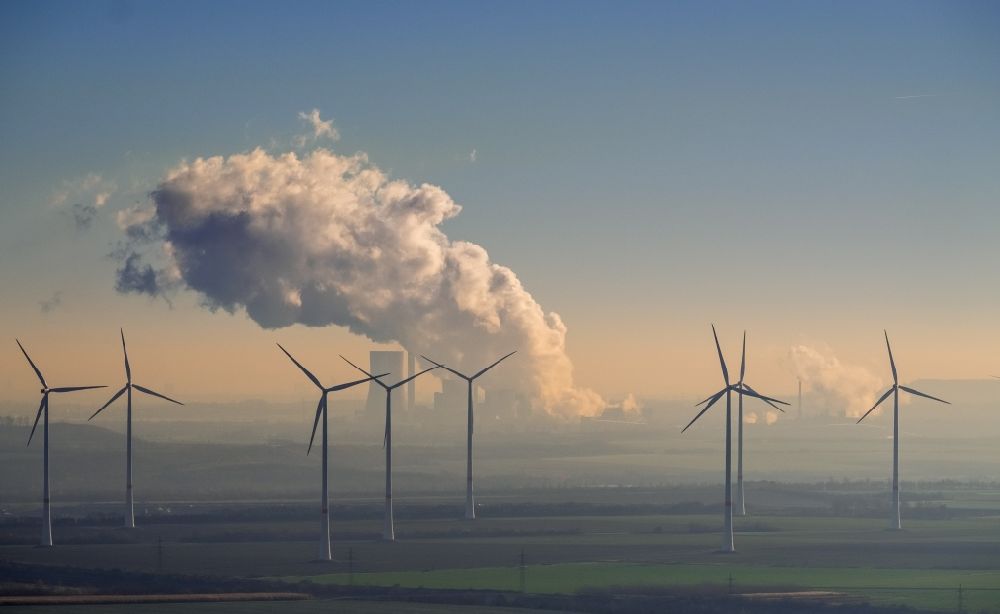 Luftbild Grevenbroich - Windenergieanlagen (WEA) - Windrad- auf einem Feld im Ortsteil Frimmersdorf in Grevenbroich im Bundesland Nordrhein-Westfalen