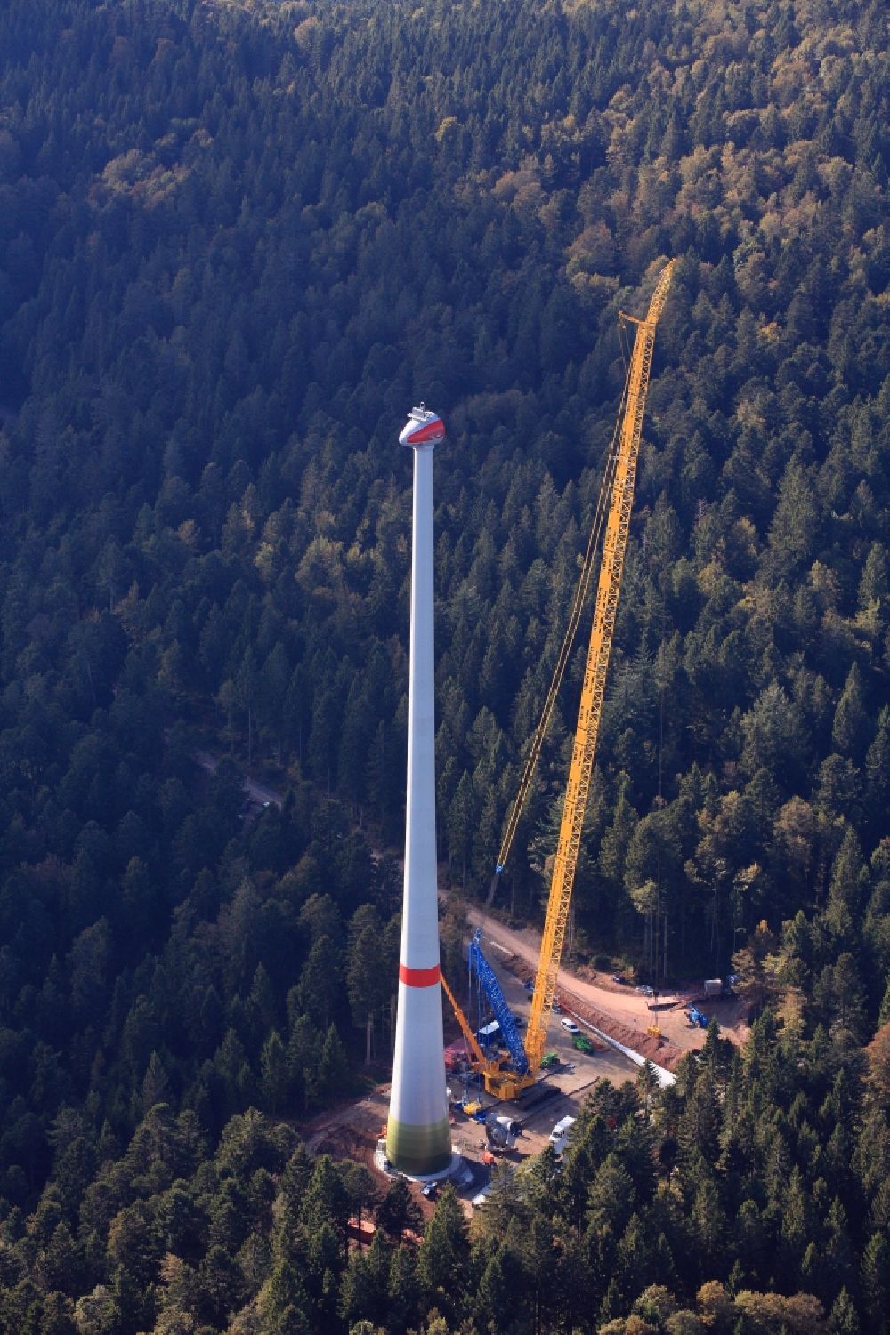 Luftbild Schopfheim - Windkraft- Baustelle auf dem Rohrenkopf im Schopfheimer Ortsteil Gersbach im Bundesland Baden-Württemberg