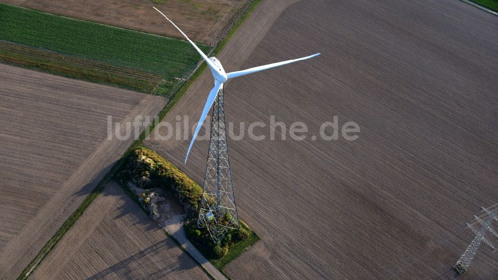 Wesseling von oben - Windkraftanlage in Wesseling im Bundesland Nordrhein-Westfalen, Deutschland