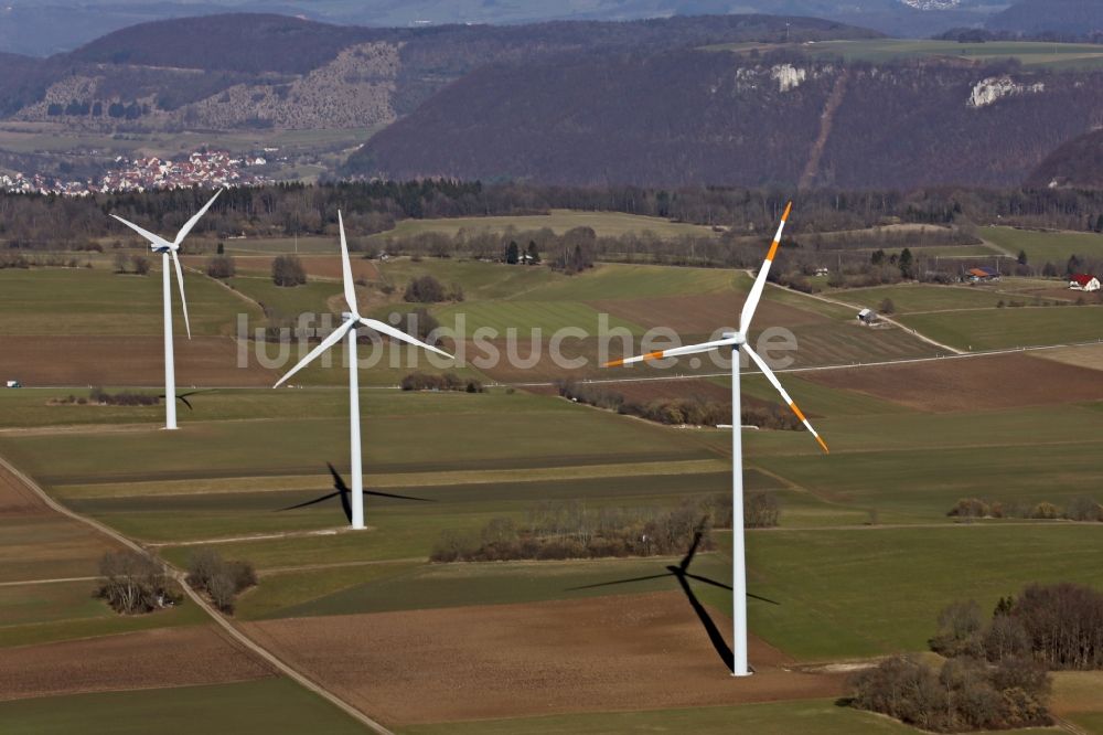 Luftbild Geislingen an der Steige - Windkraftanlagen bei Aufhausen im Bundesland Baden-Württemberg