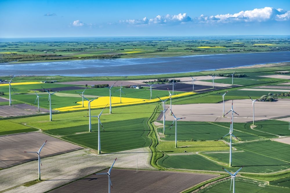 Luftbild Wesselburen - Windkrafträder Wesselburen im Bundesland Schleswig-Holstein