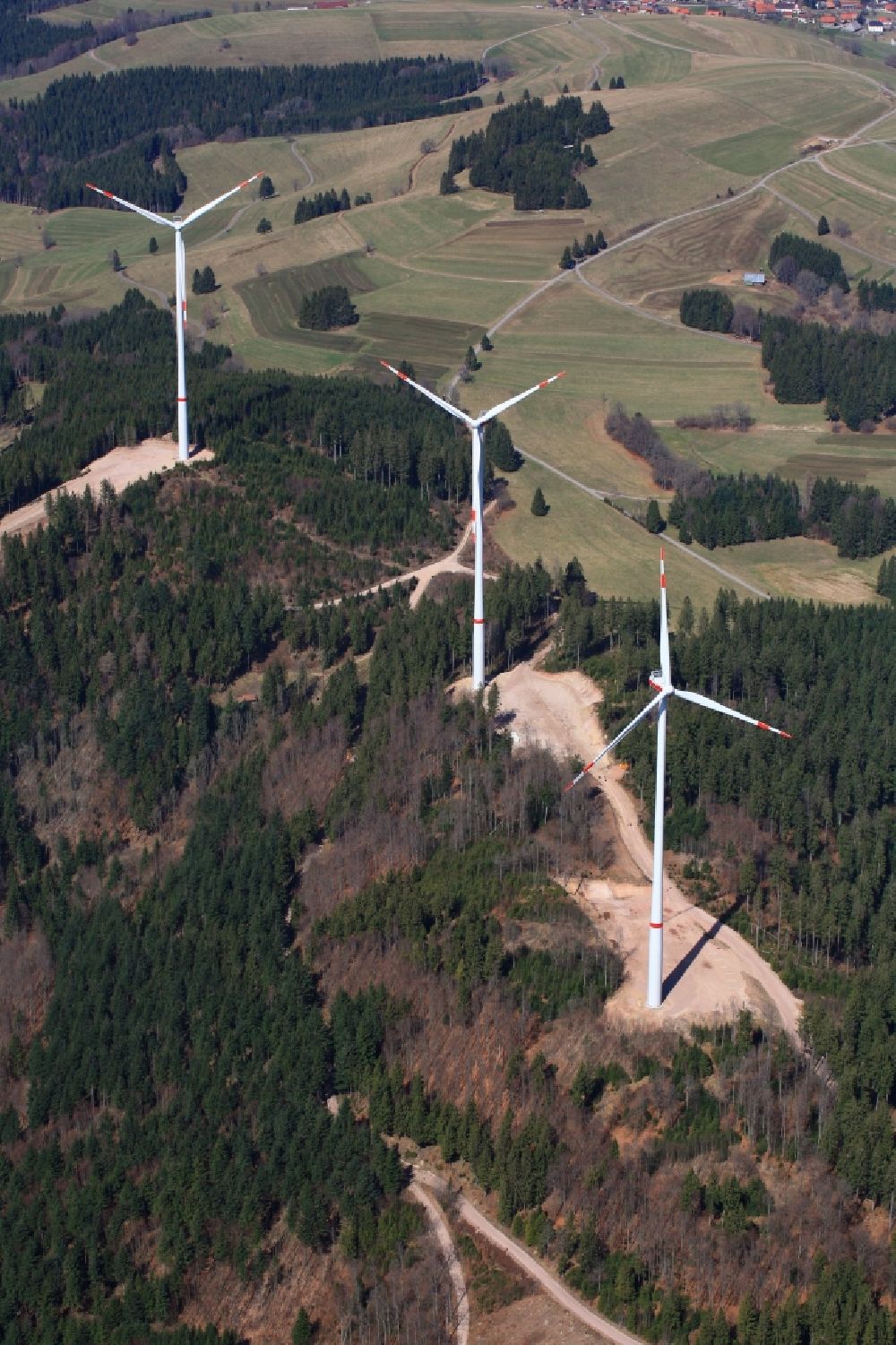 Luftbild Hasel - Windpark auf dem Bergrücken Glaserkopf im Südschwarzwald in Hasel im Bundesland Baden-Württemberg