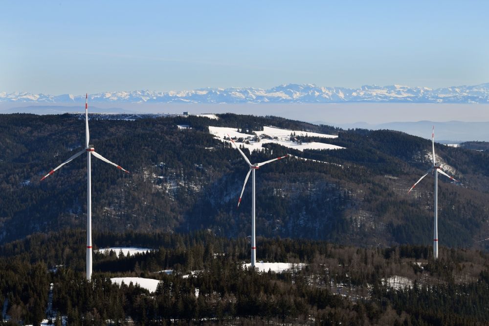 Luftbild schopfheim - Windpark im Südschwarzwald auf dem Glaserkopf bei Hasel im Bundesland Baden-Württemberg