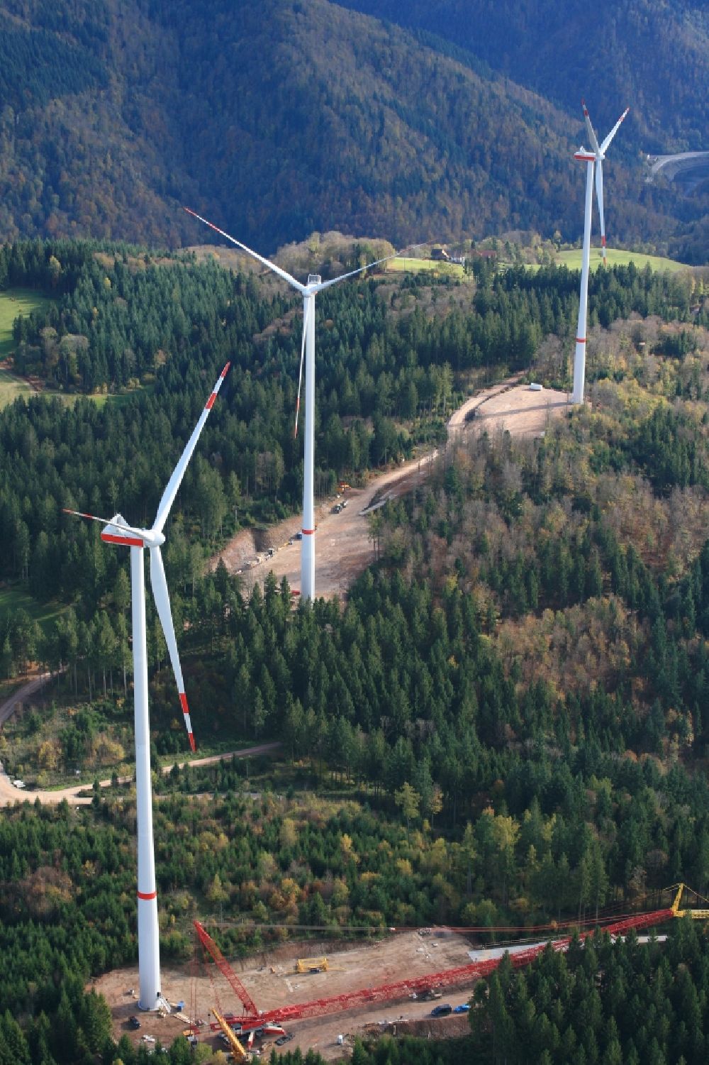 Luftaufnahme Hasel - Windpark im Südschwarzwald auf dem Glaserkopf von Hasel im Bundesland Baden-Württemberg