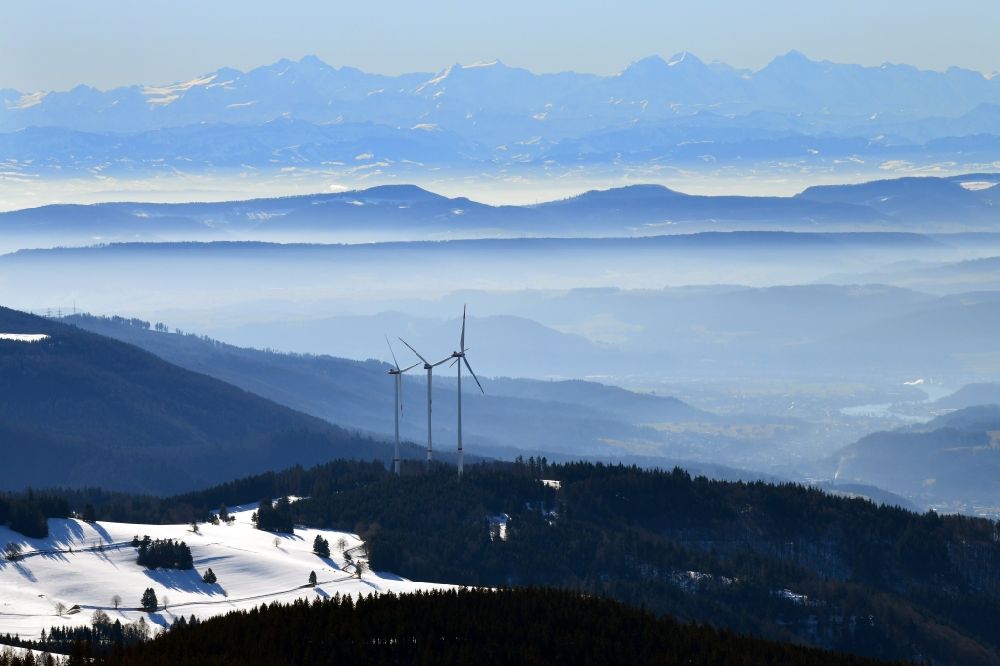 Luftbild Hasel - Windpark im Südschwarzwald auf dem Glaserkopf von Hasel im Bundesland Baden-Württemberg