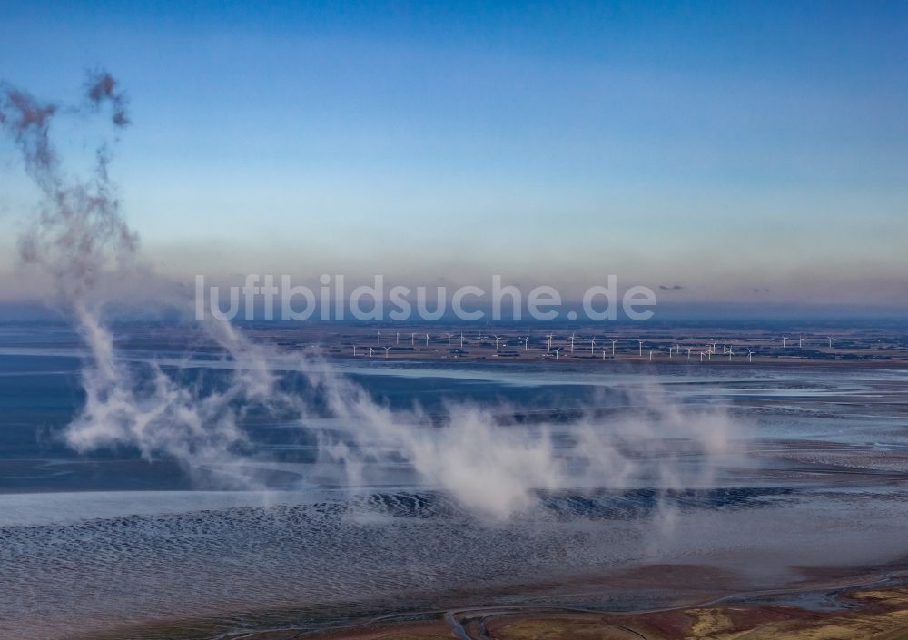 Galmsbüll von oben - Windpark am Wattenmeer in Nordfriesland im Bundesland Schleswig-Holstein, Deutschland