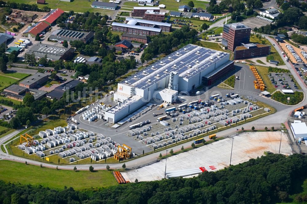 Osterrönfeld von oben - Windrad- Montage und Produktionsstätte in Osterrönfeld im Bundesland Schleswig-Holstein, Deutschland