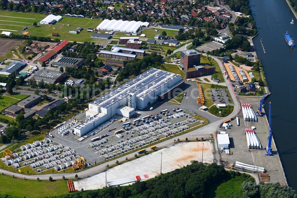 Luftaufnahme Osterrönfeld - Windrad- Montage und Produktionsstätte in Osterrönfeld im Bundesland Schleswig-Holstein, Deutschland