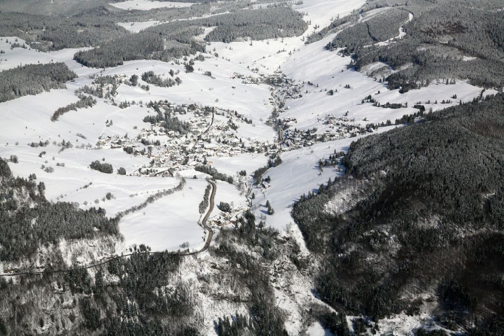 Luftaufnahme Todtnau - Winter in Todtnauberg im Bundesland Baden-Württemberg