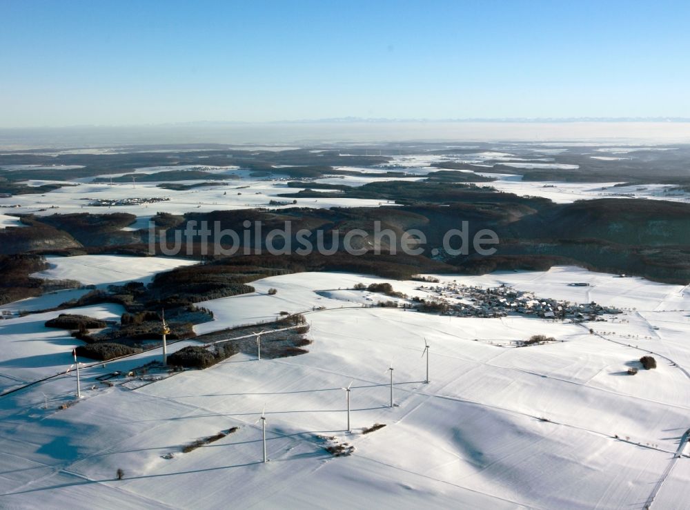 Luftbild Göppingen - Winterlich verschneite Landschaft in Göppingen im Bundesland Baden-Württemberg