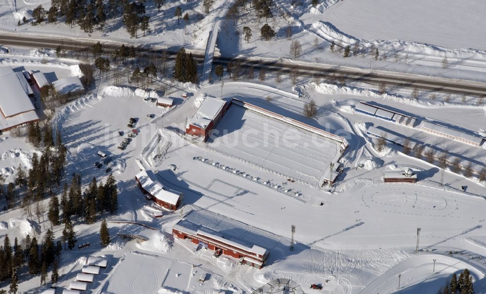 Luftaufnahme Östersund - Winterluftbild Biathlonarena Östersund in Östersund in Jämtlands län, Schweden