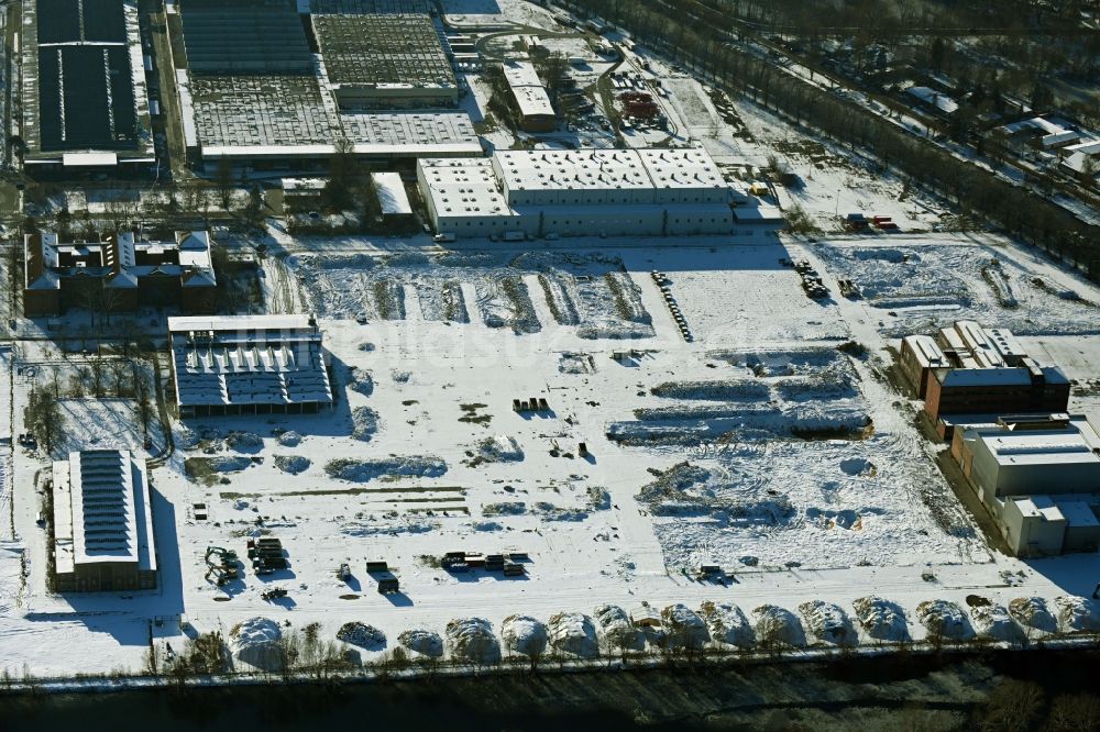 Luftbild Berlin - Winterluftbild Entwicklungsgebiet der Industriebrache Siemensstadt Square in Berlin, Deutschland