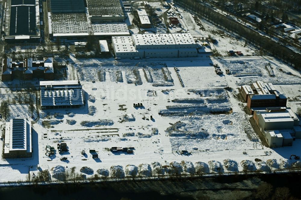 Luftaufnahme Berlin - Winterluftbild Entwicklungsgebiet der Industriebrache Siemensstadt Square in Berlin, Deutschland