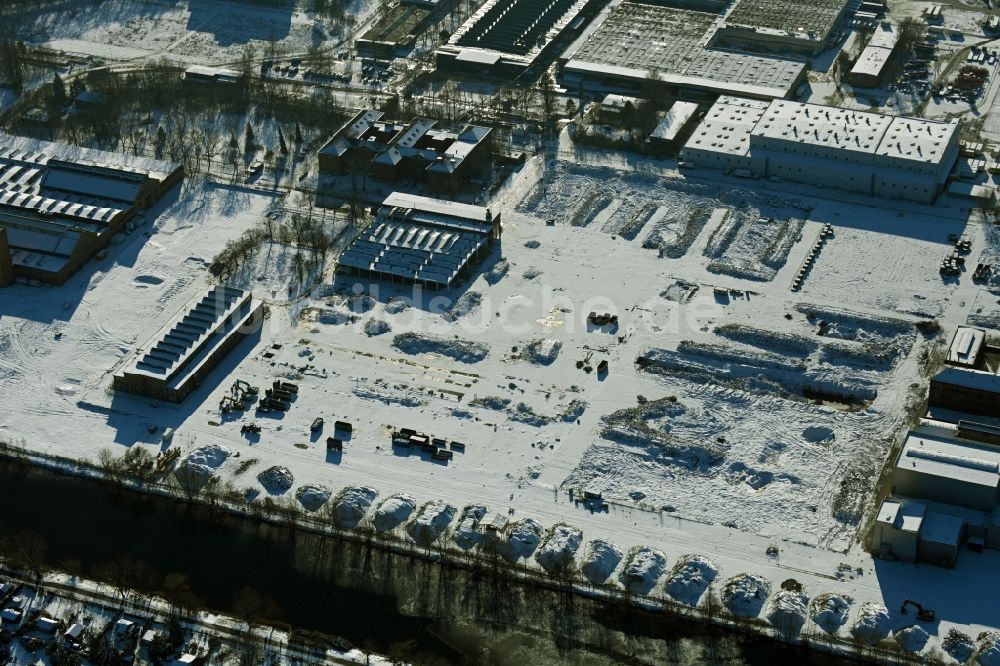 Berlin von oben - Winterluftbild Entwicklungsgebiet der Industriebrache Siemensstadt Square in Berlin, Deutschland
