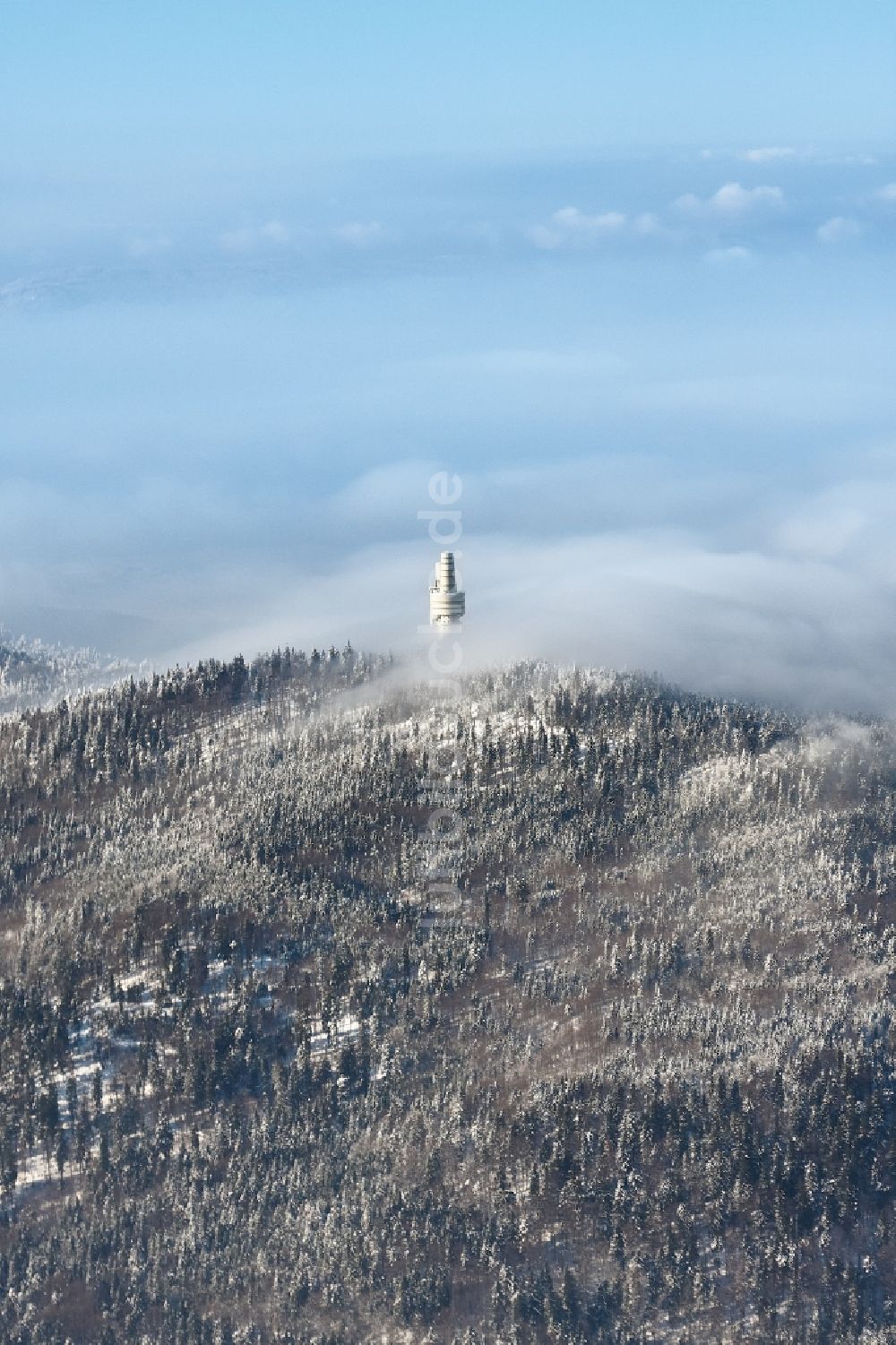Luftbild Rimbach - Winterluftbild der Fernmeldetürmen auf dem Hohen Bogen bei Rimbach im Bundesland Bayern, Deutschland