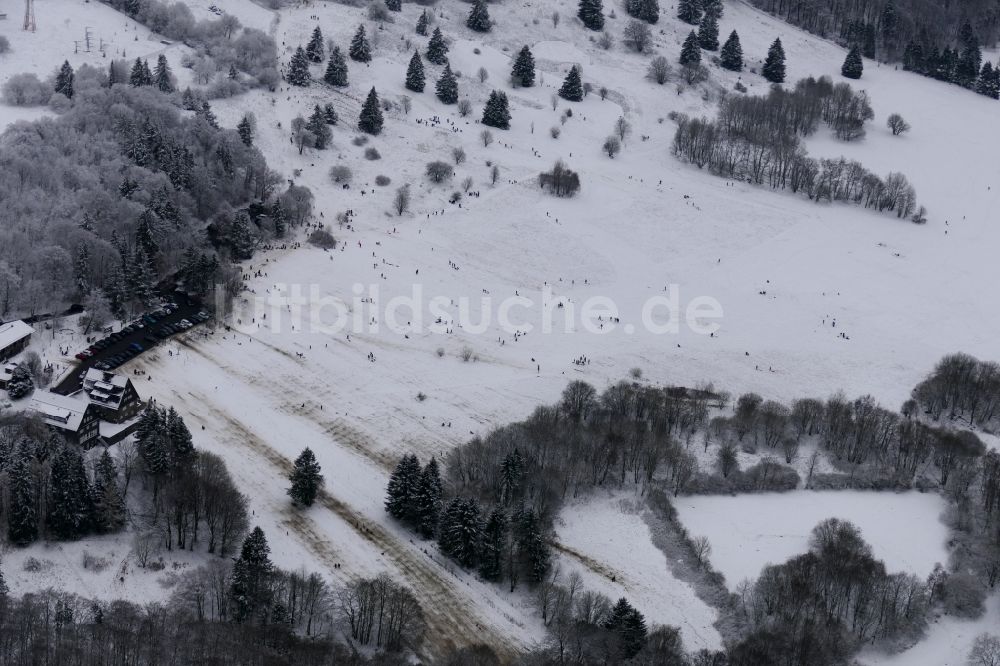 Luftbild Hessisch Lichtenau - Winterluftbild Freizeitzentrum der Rodelbahn Meißnerhaus im Ortsteil Hausen in Hessisch Lichtenau im Bundesland Hessen