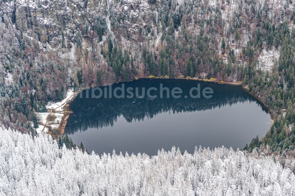 Luftbild Feldberg (Schwarzwald) - Winterluftbild Gipfel des Feldberg in der Felsen- und Berglandschaft in Feldberg (Schwarzwald) im Bundesland Baden-Württemberg