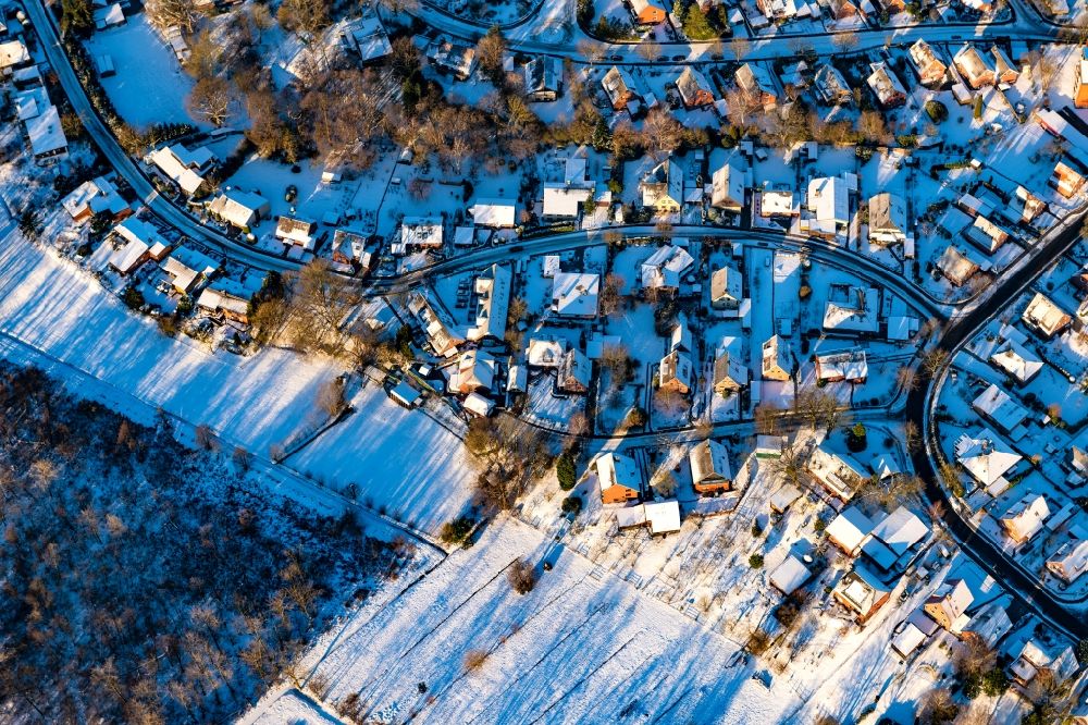 Luftaufnahme Stade - Winterluftbild Innenstadt in Stade im Bundesland Niedersachsen, Deutschland