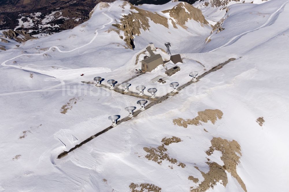Luftaufnahme Le Devoluy - Winterluftbild Interferometer in Le Devoluy in Provence-Alpes-Cote d'Azur, Frankreich