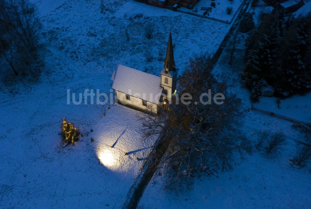 Elend von oben - Winterluftbild Kirchengebäude der Kapelle in Elend im Bundesland Sachsen-Anhalt, Deutschland