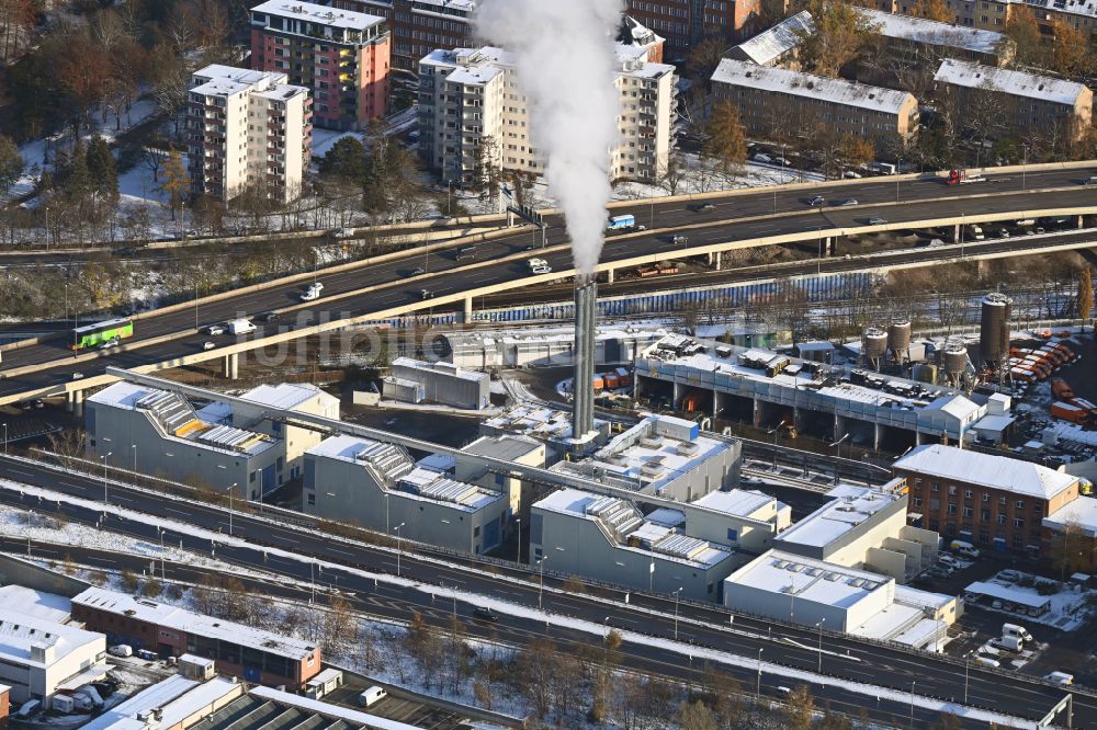 Berlin von oben - Winterluftbild Kraftwerksanlagen des Heizkraftwerkes Wilmersdorf im Ortsteil Schmargendorf in Berlin, Deutschland